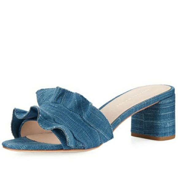 Loeffler Randall Vera Denim Sandal - Picture 1 of 8